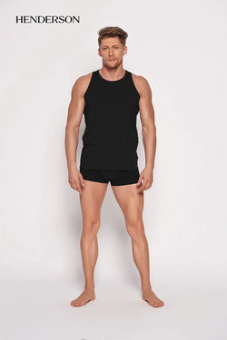 Men Undershirt Vest Singlet - Sleeveless Black - Guocali