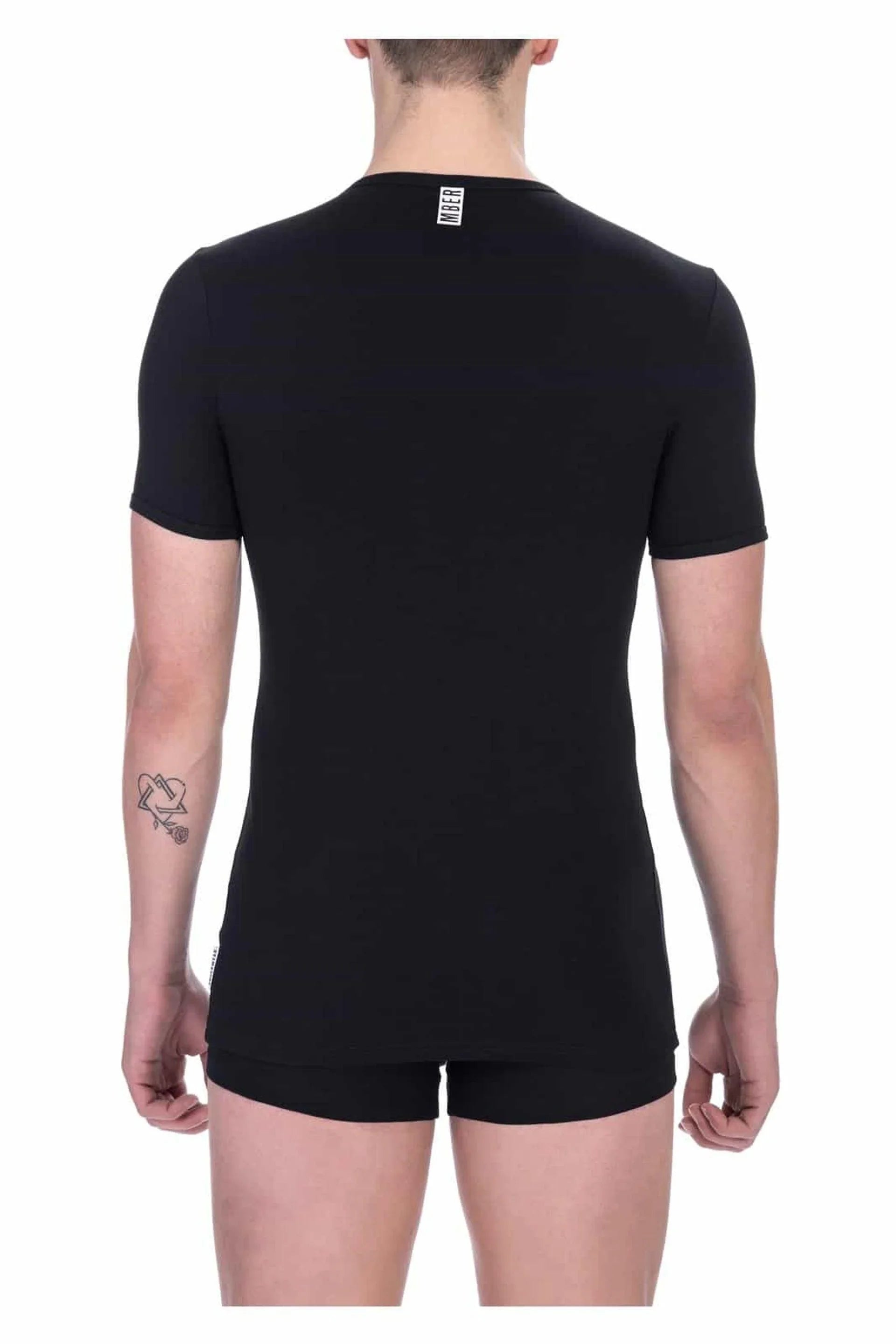 Men Underwear T-Shirts - Stretchable - Short-Sleeves Black -Guocali