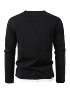 Men V-Neck Long-Sleeves T-Shirt – Stretchable - Gray, White -Guocali
