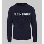 Men's sweatshirt Plein Sport Logo Set-In Sleeves Crewneck Navy – main view