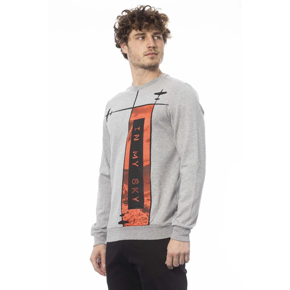 Men's sweatshirt Trussardi Graphic Logo Crew Neck Cotton Grey – view 2