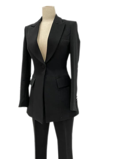 Micro-Flare Low Kneck Pantsuit - Women Trouser Suits - Trouser Suit - Pantsuit - Guocali