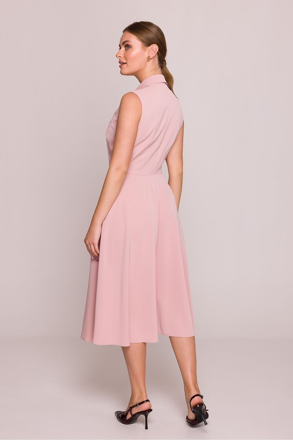 Midi Wedding Guest Dress – V-Neck, Fit-and-Flare – Daydress | GUOCALI – view 4