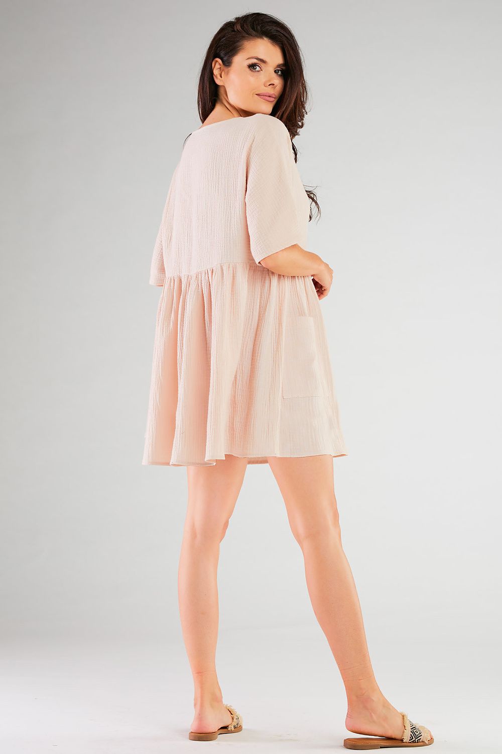 Mini Shirt Dress – V-Neck – Daydress | GUOCALI – view 6