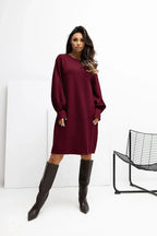 Minimalist Straight Knee-Length Day Dress - Shift
