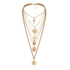 Multi-Layer Pendant Necklace - Cross and Virgin Mary -Guocali