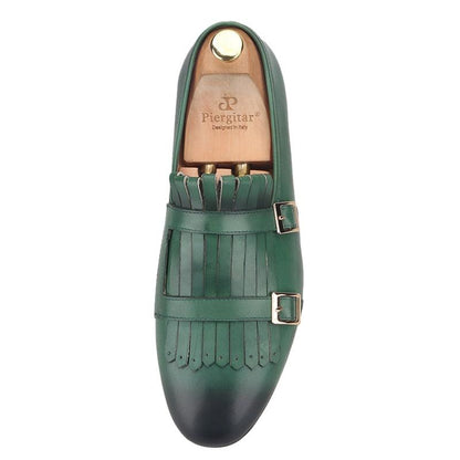 Multicolor Monk Strap Leather Loafers - Men Shoes - Loafer Shoes - Guocali