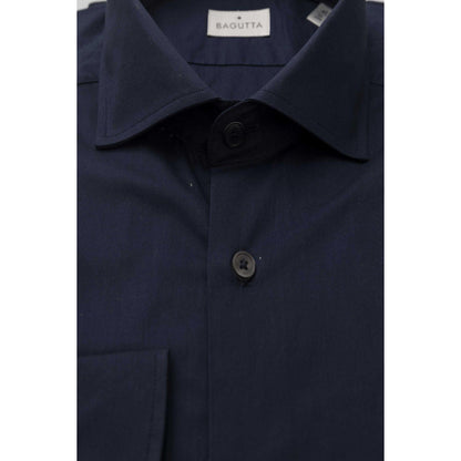 Navy Blue Men Dress Shirts - Bagutta Shirts - Shirt - Guocali