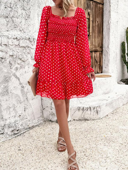 Spring Summer Casual Polka Dot Dress