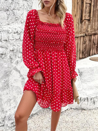 Spring Summer Casual Polka Dot Dress