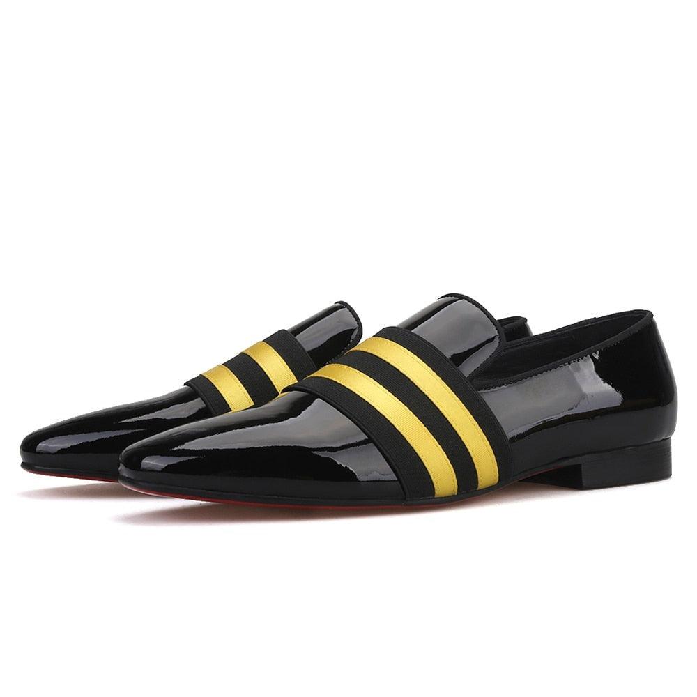 Patent Leather Men Loafers With Ribbon - Men Shoes - Loafer Shoes - Guocali