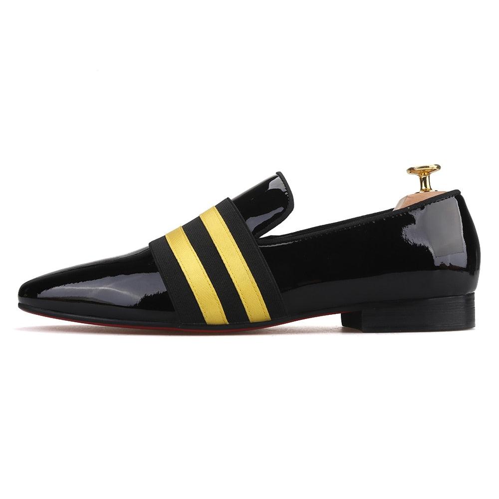 Patent Leather Men Loafers With Ribbon - Men Shoes - Loafer Shoes - Guocali