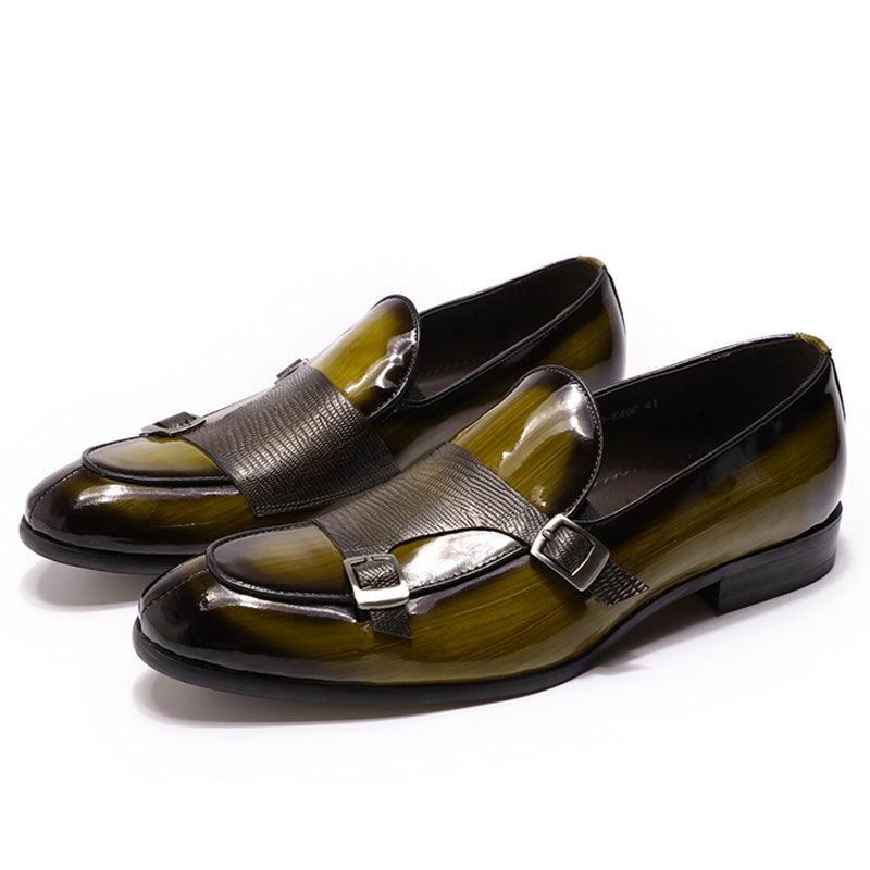 Patent Leather Monk Strap Men Loafers - Men Shoes - Loafer Shoes - Guocali