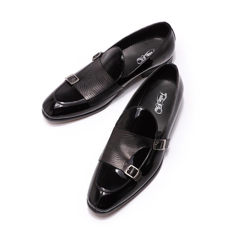 Patent Leather Monk Strap Men Loafers - Men Shoes - Loafer Shoes - Guocali