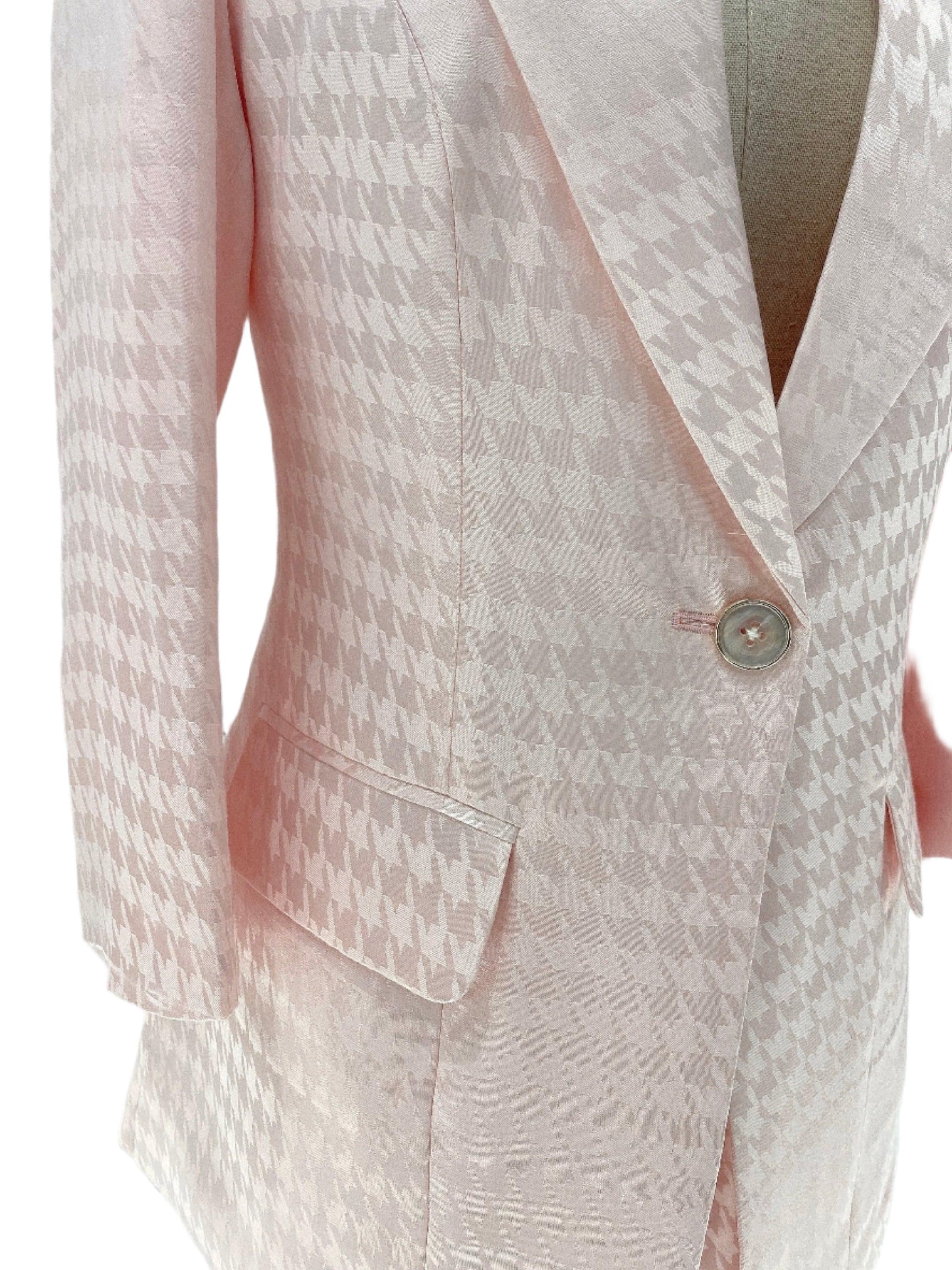 Pink Plaid Pant Suit - Thin Fabric - Elegant Feel - Pantsuit - Guocali