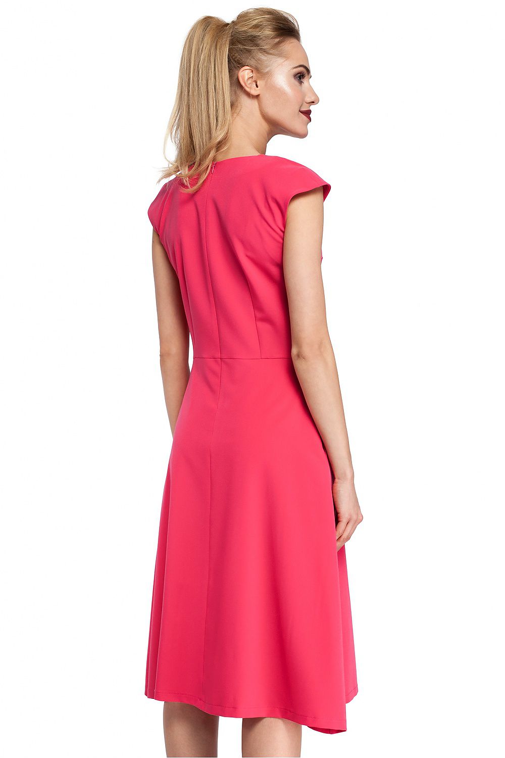 Pleated Midi Work Dress Elegant Office Style-Day Dress-GUOCALI