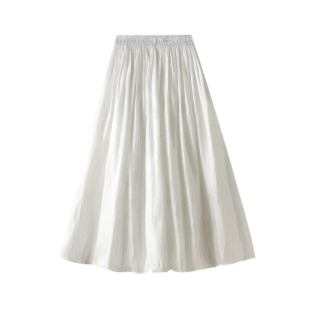 Pleated Skirt Women Fairy Style - Elastic Midi Women Skirt
