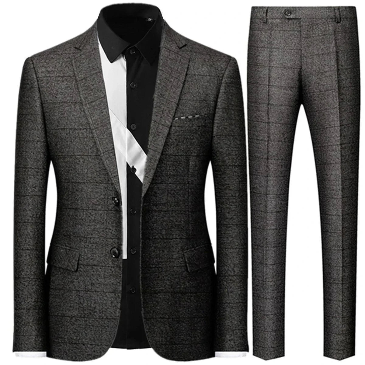 Professional Men’s Suit - Checked Single-Breasted