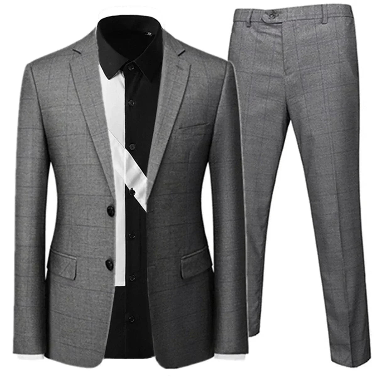 Professional Men’s Suit - Checked Single-Breasted