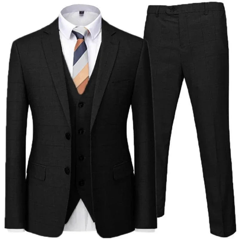 Professional Men’s Suit - Checked Single-Breasted