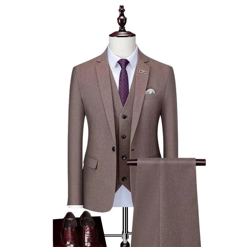 Professional Men’s Suit - Solid Single-Breasted
