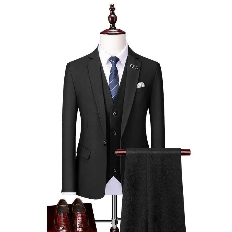 Professional Men’s Suit - Solid Single-Breasted