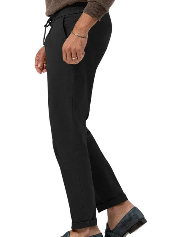 Professional Men Trousers – Mid Rise Drawstring -Guocali