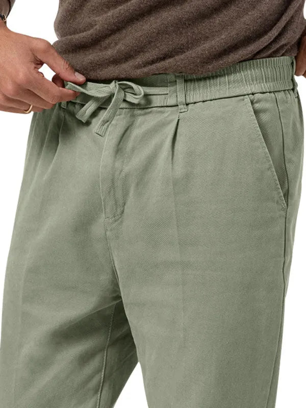 Professional Men Trousers – Mid Rise Drawstring -Guocali