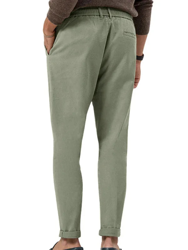 Professional Men Trousers – Mid Rise Drawstring -Guocali