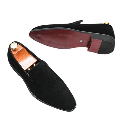 Red Sole Suede Formal Men Loafers - Men Shoes - Loafer Shoes - Guocali