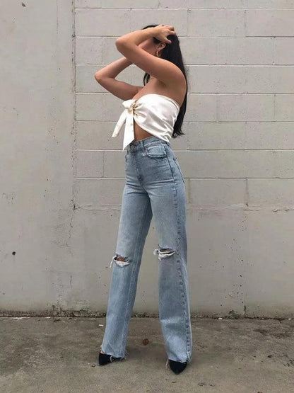 Edgy Women Jeans – High Raw Hem