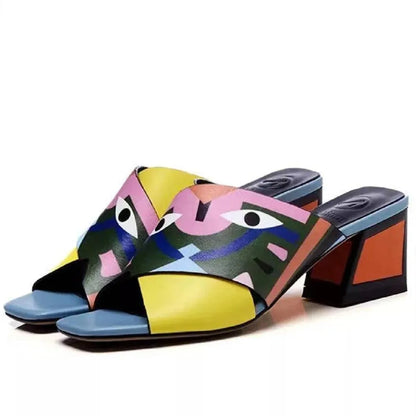 Sandals Graffiti Women Sandals Eye Print - Sandals - Guocali