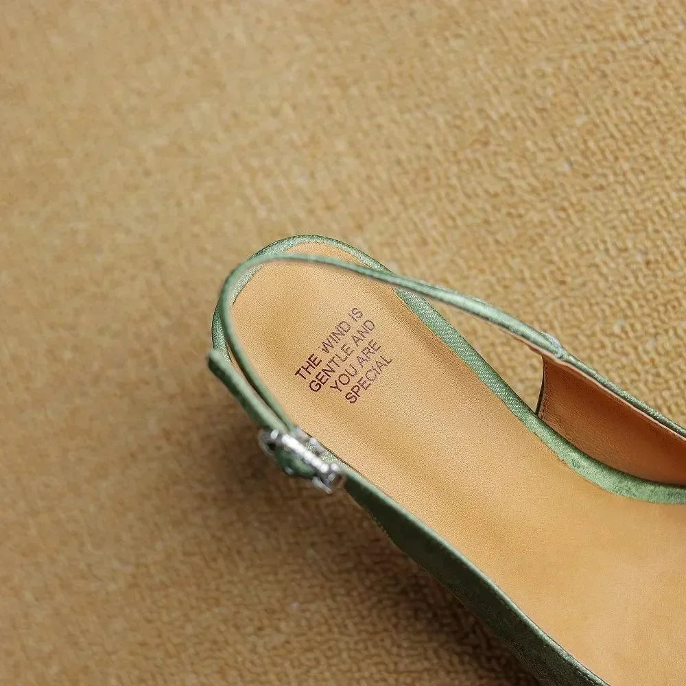 Women Sandals - Block Heels - Leather