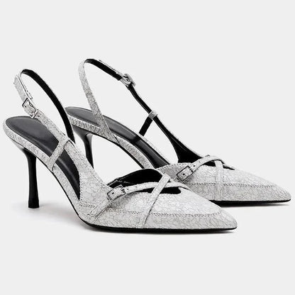 Sandals Women Sandals Summer Heels Pointed Toe -Guocali