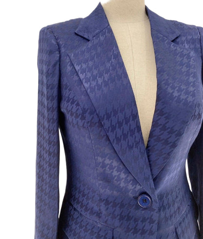 Sapphire Blue Women Pant Suit - Half Sleeve Trouser Suit - Pantsuit - Guocali