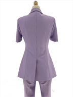 Chic Women's Pant Suit - Solid Button