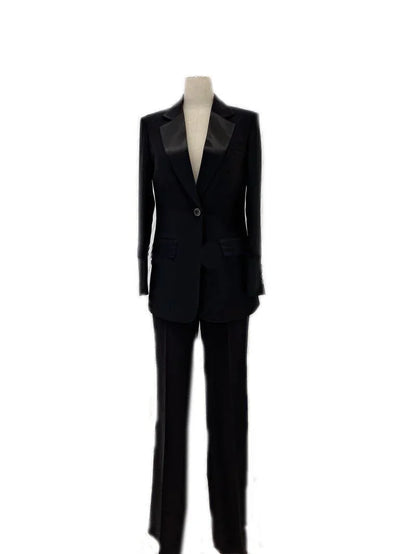 Silk Satin Wedding Pantsuit - Women Trouser Suits - Trouser Suit -Guocali