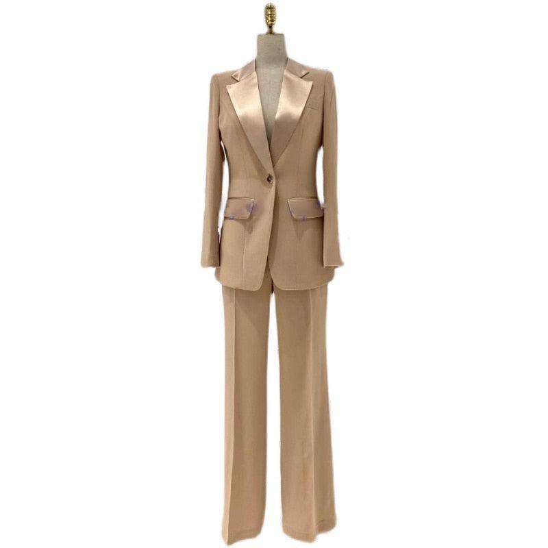 Silk Satin Wedding Pantsuit - Women Trouser Suits - Trouser Suit - Pantsuit - Guocali