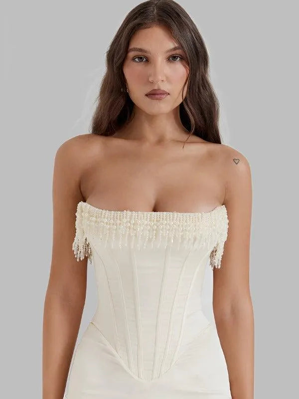 Sleeveless Off-Shoulder Corset Dress