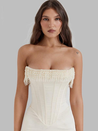 Sleeveless Off-Shoulder Corset Dress - Dresses - Guocali