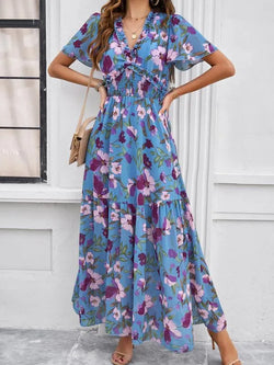 Spring Summer Casual Printed Waist Dress - Guocali