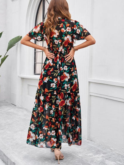 Spring Summer Casual Printed Waist Dress - Waist Dress - Guocali