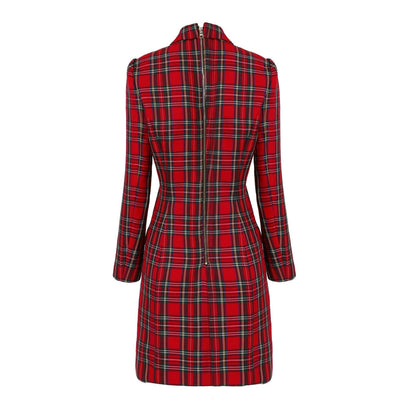 Stylish Plaid Women Blazer Dress - Blazer Dress - Guocali