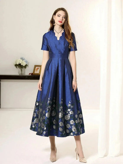 Summer Jacquard Luxury Maxi Dress -Guocali