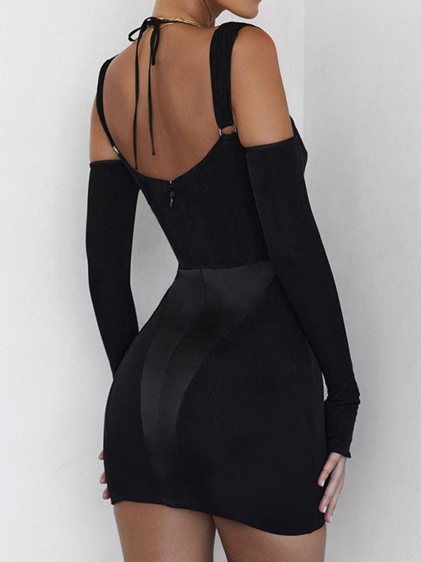 Suspender Backless See-Through Dress - Backless Dress - Guocali