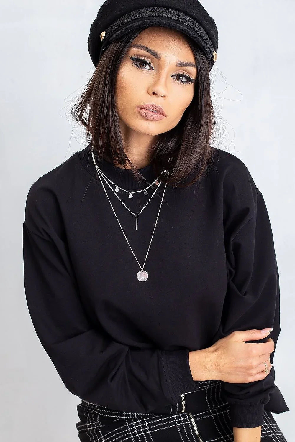 Women's Sweatshirt - Mock-Neck With Regular Fit