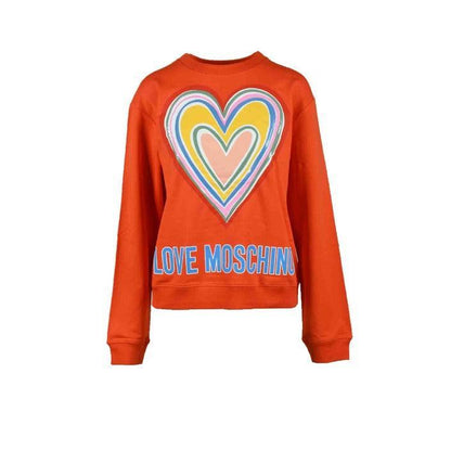 Sweatshirt - Printed Love Moschino Women Sweatshirt - Orange - Sweatshirts - Guocali