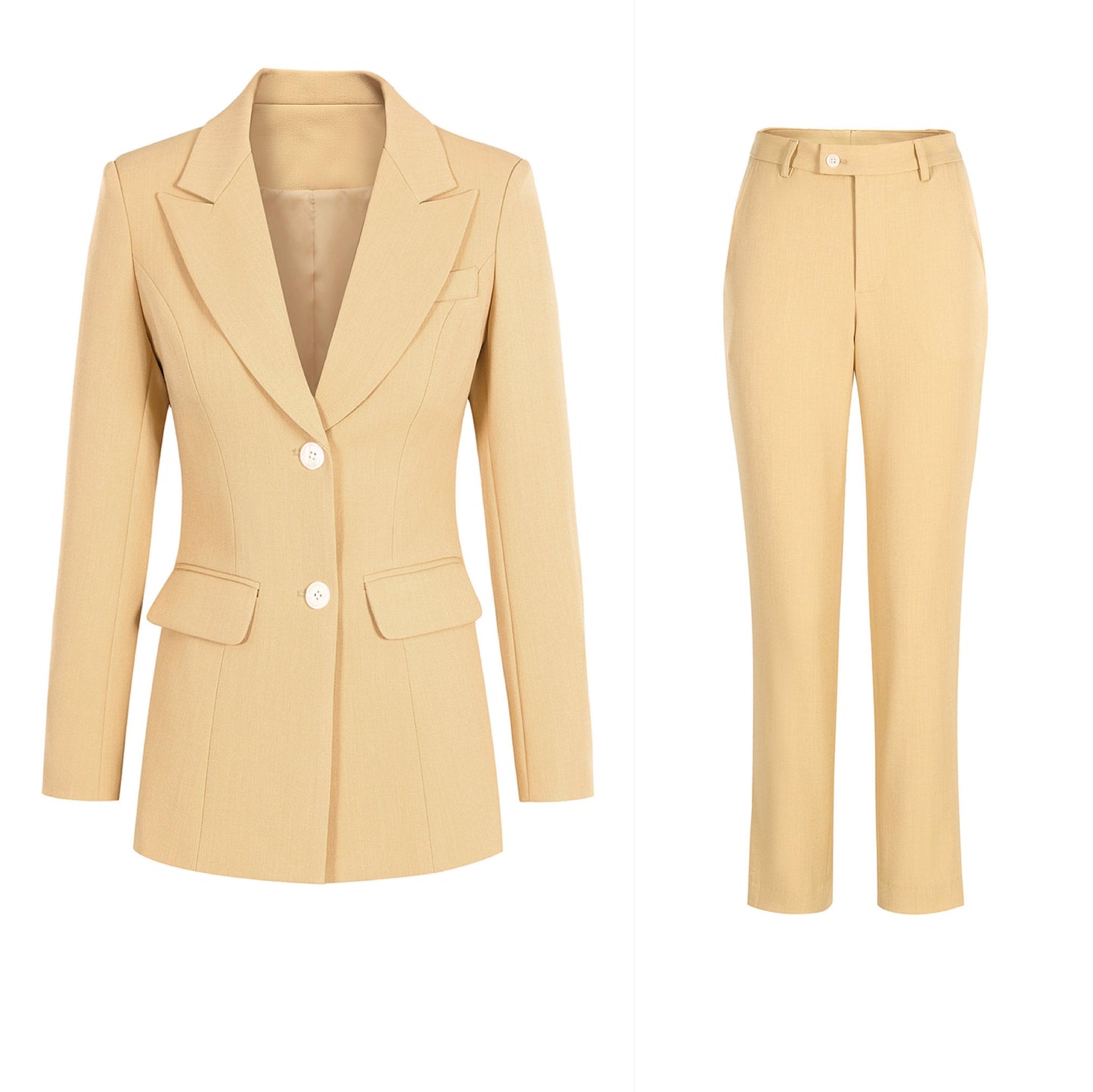 Three Piece Pant Suit - Asymmetrical Vest - Slim Fit Women Trouser Suit - Pantsuit - Guocali