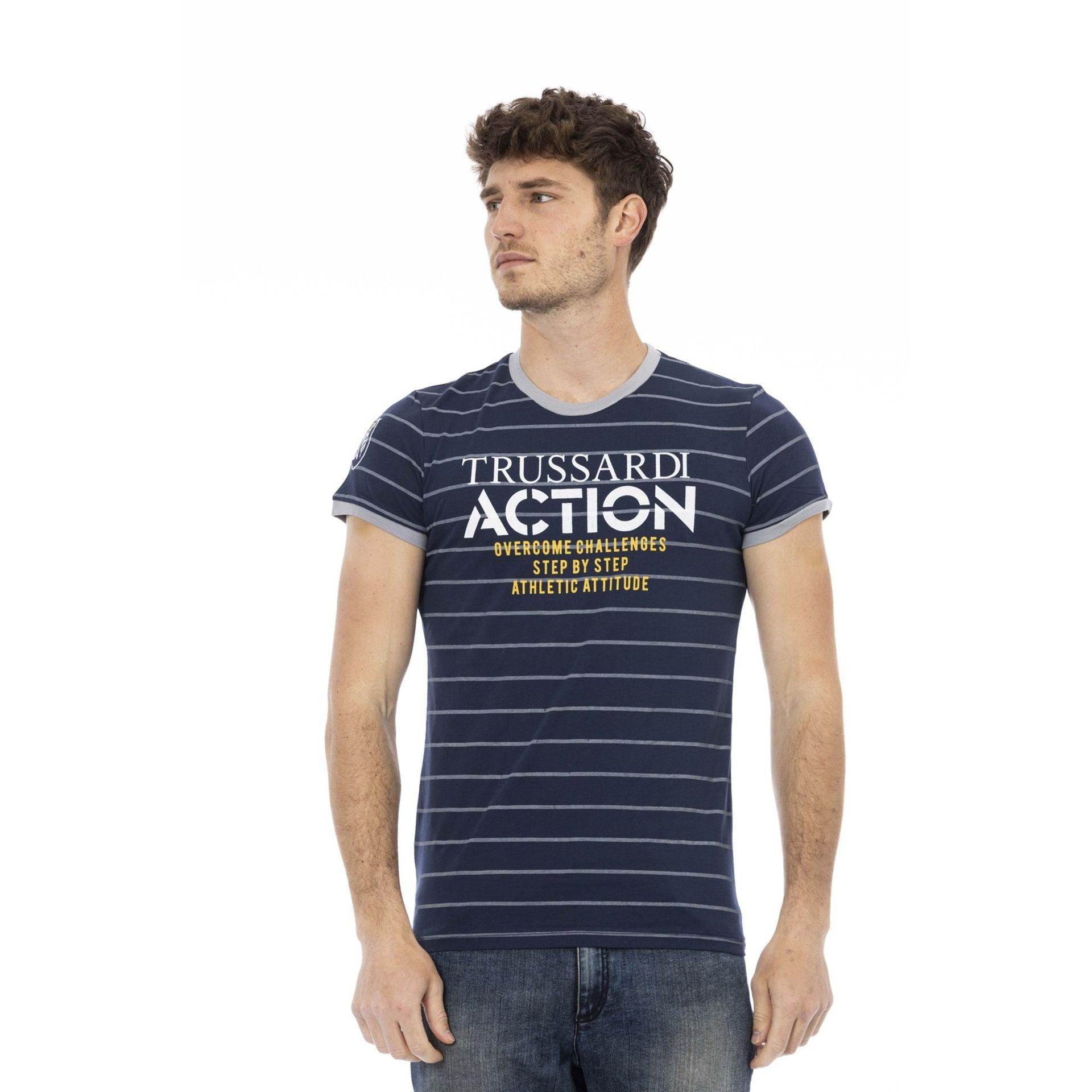 Trussardi Action Men T-shirts - Navy Blue Brand T-shirts - T-Shirt - Guocali