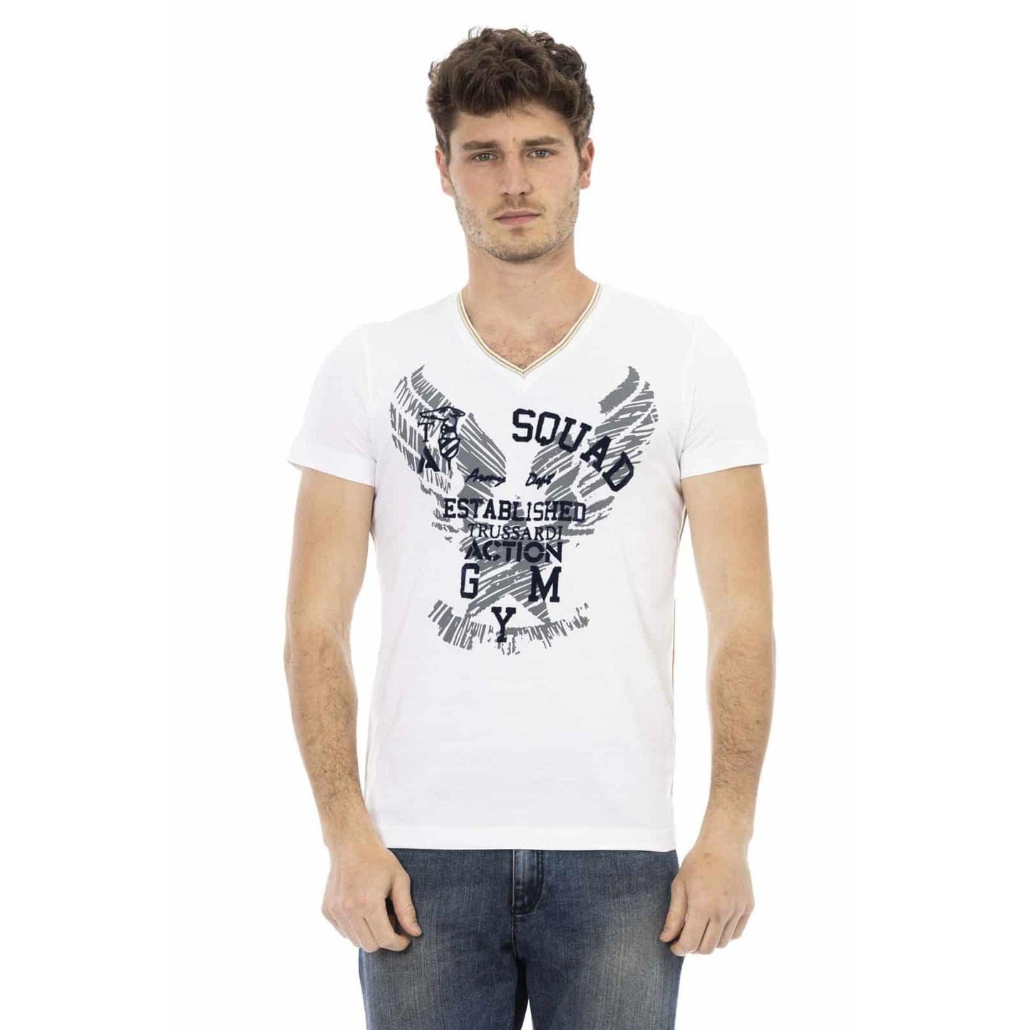 Trussardi Action Men T-shirts - White Brand T-shirts - T-Shirt - Guocali